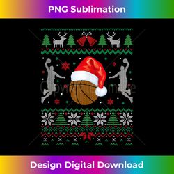basketball ugly christmas sweater funny xmas basketball tank top - urban sublimation png design - immerse in creativity with every design
