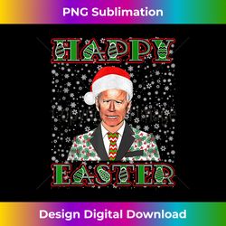 Funny Santa Hat Joe Biden Confused Happy Easter President Tank To - Vibrant Sublimation Digital Download - Animate Your Creative Concepts