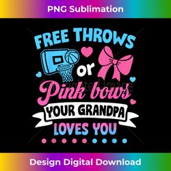 Free Throws or Pink Bows Grandpa Loves You Gender Reveal - Timeless PNG Sublimation Download - Infuse Everyday with a Celebratory Spirit