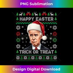Happy Easter Santa Biden Anti Joe Ugly Christmas Sweater Long Sleeve - Contemporary PNG Sublimation Design - Striking & Memorable Impressions