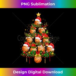 Basketball Lover Christmas Tree Lights Family Matching Gifts Long Sleeve - Luxe Sublimation PNG Download - Enhance Your Art with a Dash of Spice