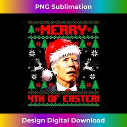 Joe Biden Merry 4th Of Easter Ugly Christmas Sweater Men T Long Sleeve - Deluxe PNG Sublimation Download - Spark Your Artistic Genius