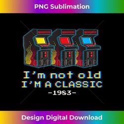 I'm Not Old I'm A Classic 1983 Gamer Arcade Machine Birthday - Futuristic PNG Sublimation File - Striking & Memorable Impressions