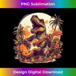 Aesthetic T Rex Dino Guitar Music Playing Dinosaur Guitarist - Artisanal Sublimation PNG File - Striking & Memorable Impressions