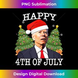 Happy 4th of July Funny Confused Santa Joe Biden Christmas Tank To - Eco-Friendly Sublimation PNG Download - Enhance Your Art with a Dash of Spice