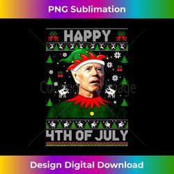 Funny Joe Biden Happy 4th Of July Christmas Ugly Sweater Long Sleeve - Edgy Sublimation Digital File - Craft with Boldness and Assurance