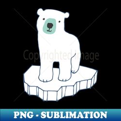cute polar bear floating on an iceberg - by cecca designs - professional sublimation digital download - bold & eye-catching