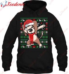 Dabbing Beagle Ugly Christmas Sweater Funny Party Costume T-Shirt, Cotton Womens Christmas Shirts  Wear Love, Share Beau