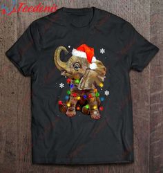 elephant santa hat christmas lights shirt, christmas shirt ideas for family  wear love, share beauty