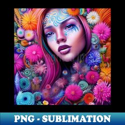 Blossoming Lady - Unique Sublimation PNG Download - Unleash Your Inner Rebellion