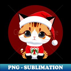 Chibi Santa Cat - Decorative Sublimation PNG File - Unleash Your Creativity