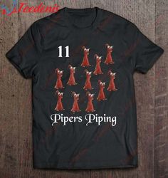 Eleven Pipers Piping Funny Christmas Tee Shirt Shirt, Kids Christmas Shirts Family  Wear Love, Share Beauty