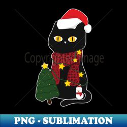 Cute Santa Santa Cat enjoy on Christmas Day - Digital Sublimation Download File - Perfect for Creative Projects
