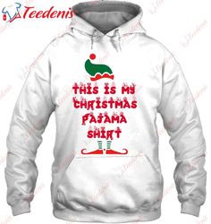 Elf Christmas Sleepover Family Christmas Pajama Pj Top Kids T-Shirt, Mens Christmas Shirts  Wear Love, Share Beauty