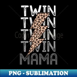 Boho Twin Mama Leopard Print Pregnancy Reveal - Vintage Sublimation PNG Download - Unleash Your Inner Rebellion