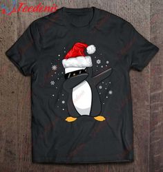 dabbing penguin santa hat xmas pajama funny christmas gift t-shirt, kids christmas shirts family cheap  wear love, share