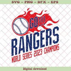 Go Rangers World Series 2023 Champions SVG Digital Files