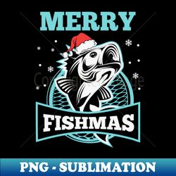 Christmas Swearshirt Merry Fishmas Fishing lover gift - Vintage Sublimation PNG Download - Instantly Transform Your Sublimation Projects