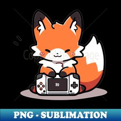 Cute fox and game controller - Sublimation-Ready PNG File - Perfect for Sublimation Art