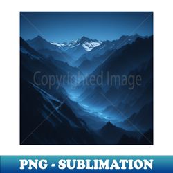 Blue Mountains - Artistic Sublimation Digital File - Enhance Your Apparel with Stunning Detail