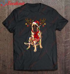 English Mastiff Reindeer Christmas Lights Shirt, Plus Size Womens Christmas Shirts  Wear Love, Share Beauty
