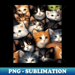 Funny Cat many cats Cute Kawaii Cat Cute eyes many kittens - Instant Sublimation Digital Download - Perfect for Sublimation Mastery