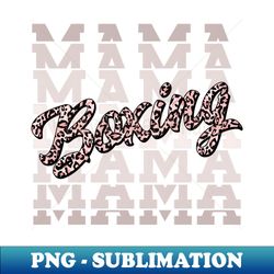 Boxing Mama Leopard Print Boxer Mom - Signature Sublimation PNG File - Fashionable and Fearless