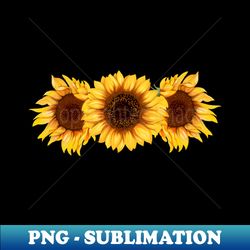 Three Sunflowers - Premium PNG Sublimation File - Transform Your Sublimation Creations