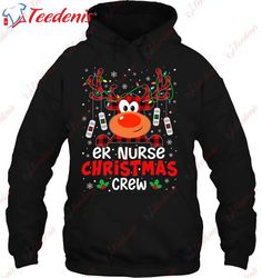 Er Nurse Christmas Crew Cute Reindeer Xmas Love Nurse Life T-Shirt, Christmas Family Shirts Funny  Wear Love, Share Beau