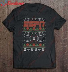 Espn Christmas Basketball Pattern Ugly Sweater Shirt, Cotton Plus Size Womens Christmas Shirts  Wear Love, Share Beauty