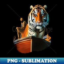 Tiger with a man - PNG Sublimation Digital Download - Capture Imagination with Every Detail