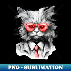 Business cat in pink glasses - Professional Sublimation Digital Download - Transform Your Sublimation Creations