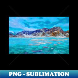 Turquoise blue landscape - PNG Transparent Sublimation File - Unleash Your Inner Rebellion