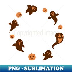 Halloween Ghosts Pumpkins - PNG Transparent Sublimation Design - Perfect for Sublimation Mastery