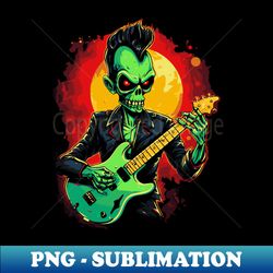 Rock music alien Psychobilly Alien - Elegant Sublimation PNG Download - Create with Confidence