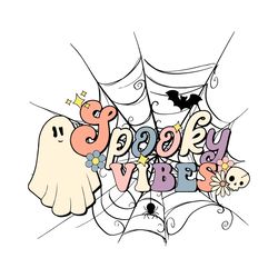 Retro Halloween Spooky Vibe SVG Cute Ghost SVG