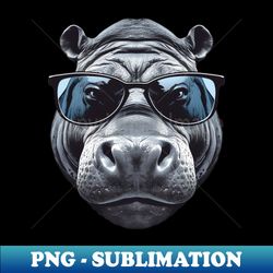 Hippo face with sunglasses - Creative Sublimation PNG Download - Transform Your Sublimation Creations