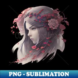 Profile Cameo Woman Flowers Vine - Premium PNG Sublimation File - Transform Your Sublimation Creations