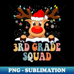 Reindeer 3rd Grade Teacher Squad Christmas Back To School - High-Quality PNG Sublimation Download - Instantly Transform Your Sublimation Projects