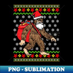 Ugly Christmas Bigfoot Santa Claus Sasquatch - Decorative Sublimation PNG File - Defying the Norms