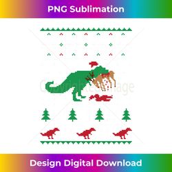 T Rex Eating Reindeer Funny Dinosaur Christmas Ugly Long Slee - Sublimation-Optimized PNG File - Lively and Captivating Visuals