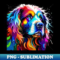 Leonberger Radiance A Symphony of Vibrant Colors - Sublimation-Ready PNG File - Perfect for Personalization