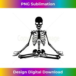 Halloween Meditating Skeleton Yoga Tank - Sophisticated PNG Sublimation File - Animate Your Creative Concepts