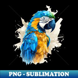 Blue and gold macaw - PNG Transparent Digital Download File for Sublimation - Enhance Your Apparel with Stunning Detail