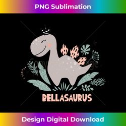 Kids  Bellasaurus  Cute Dinosaur Long Sl - Urban Sublimation PNG Design - Striking & Memorable Impressions