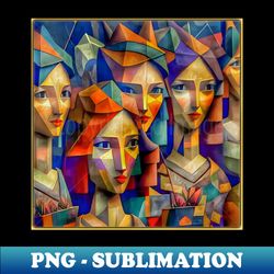 oil painting women geometric shapes - Professional Sublimation Digital Download - Create with Confidence