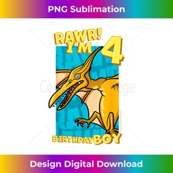 Rawr! I'm 4 Birthday Boys 4th Birthday Dino Pteroda - Crafted Sublimation Digital Download - Ideal for Imaginative Endeavors