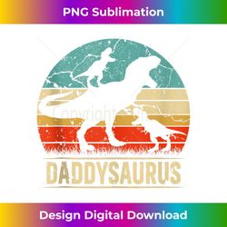 Daddy Dinosaur T Rex Daddysaurus 2 kids Family Matching Tank - Contemporary PNG Sublimation Design - Rapidly Innovate Your Artistic Vision