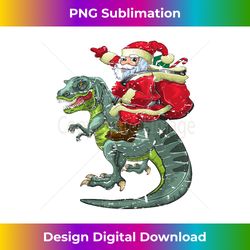 Dinosaur Christmas Gifts Boys Men Xmas Santa Riding T - Luxe Sublimation PNG Download - Challenge Creative Boundaries