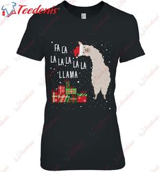 Fa La La Llama Shirt Llama Christmas Shirt, Cotton Men Christmas Shirts Family  Wear Love, Share Beauty